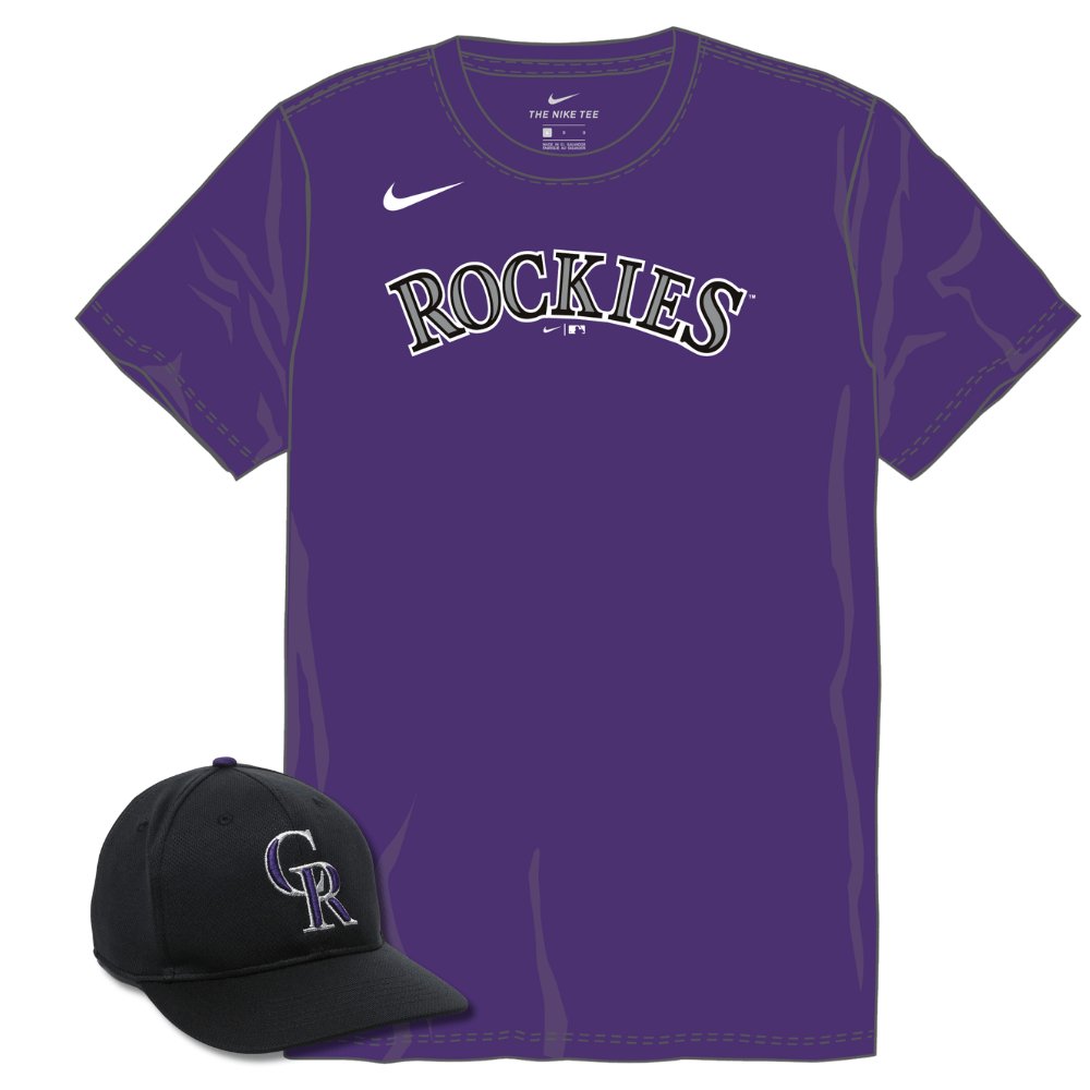 Colorado Rockies Youth Nike Jersey & Outdoor Cap MLB-350 Hat Bundle Fan Gear MLB Colorado Rockies