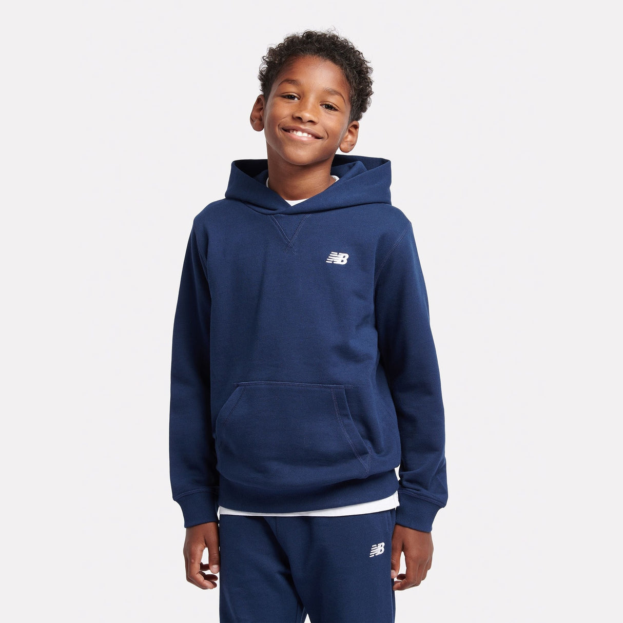 New Balance Youth French Terry Small Logo Hoodie Youth Apparel Hoodies & Sweatshirts
