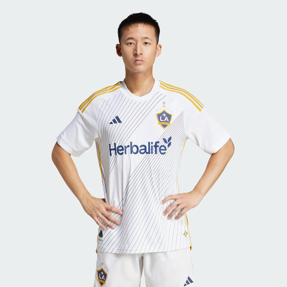 adidas Men's S24/25 LA Galaxy Authentic Home Jersey Soccer Uniforms & Apparel All