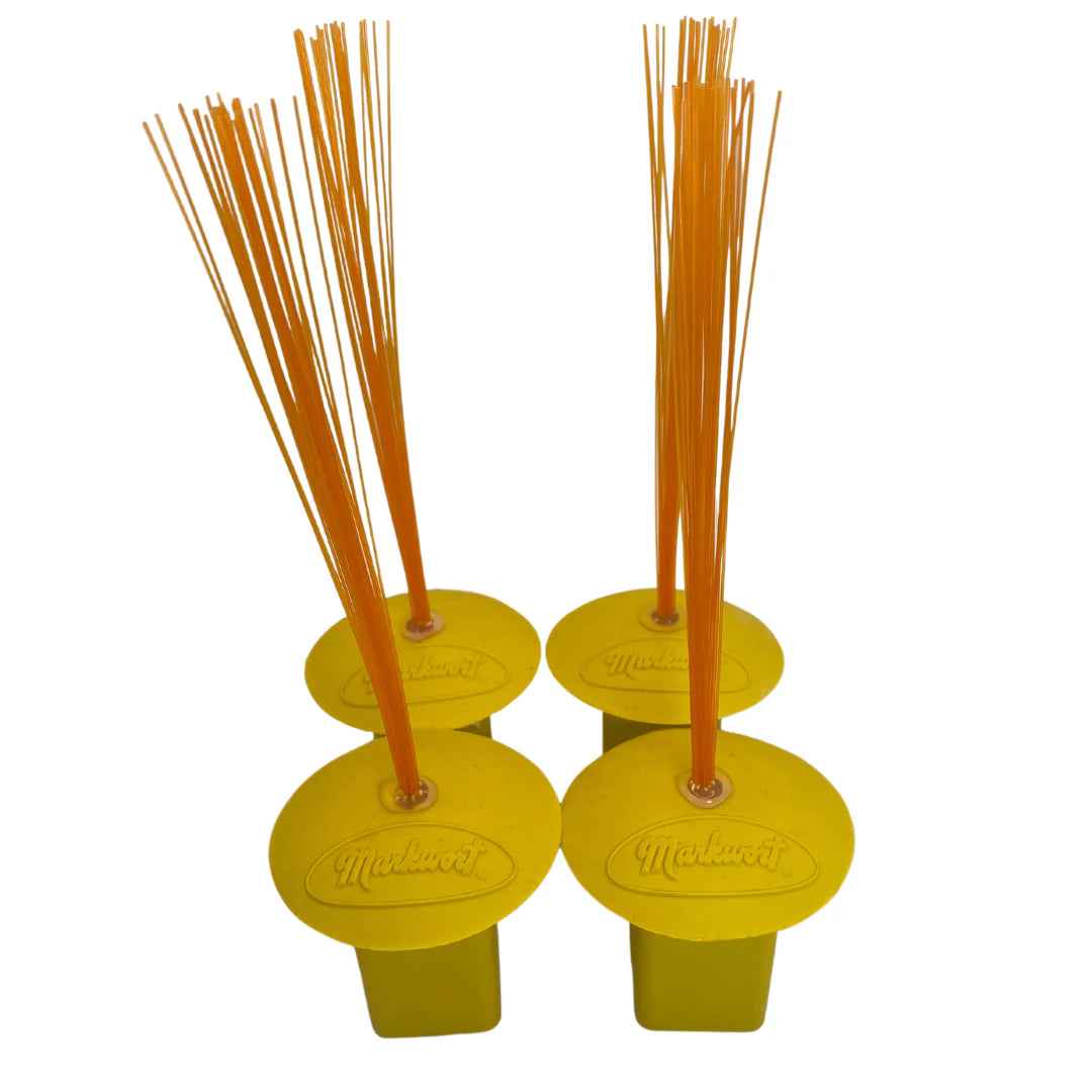 Markwort 4 Pack Yellow Base Plugs With Orange Bristles Baseball Field Equipment All