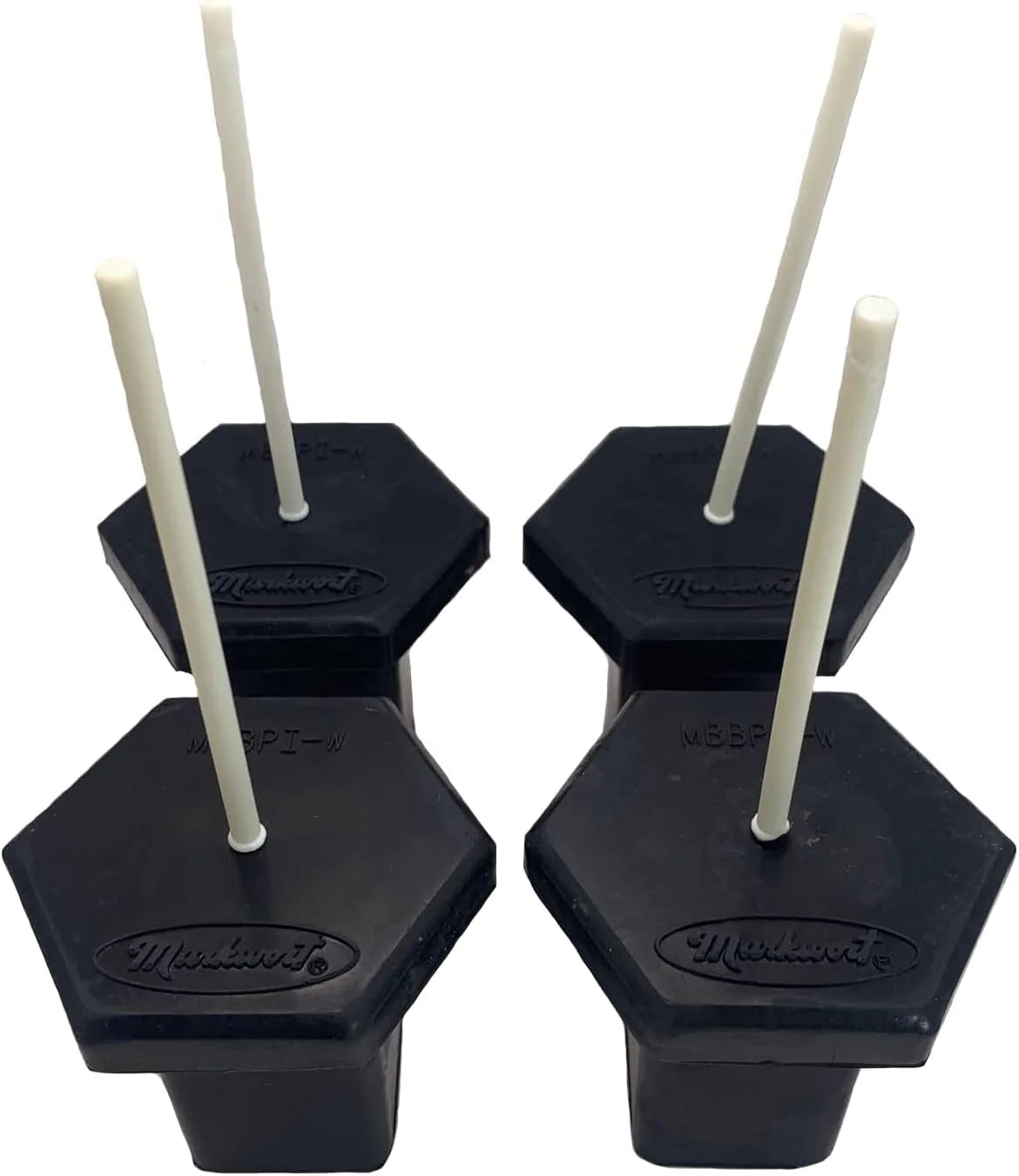 Markwort 4 Pack Black Base Plug With White Indicator Baseball Field Equipment All