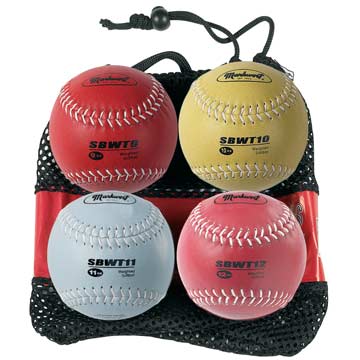 Markwort Weighted Softballs Set of Four - 9, 10, 11, and 12 oz Softball Softballs All
