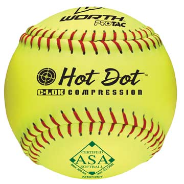 Worth 12" Hot Dot Softball - Dozen Softball Softballs All