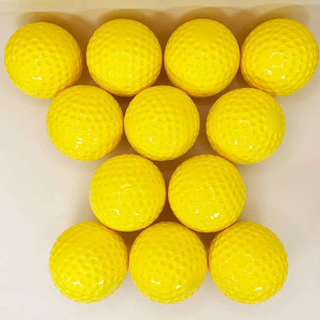 Markwort Yellow 9" Pitching Machine Balls with Dimples - Dozen Baseball Baseballs All