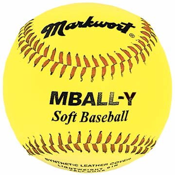 Markwort Yellow 9" Soft Lightweight 2.5oz Baseball - Dozen Baseball Baseballs All
