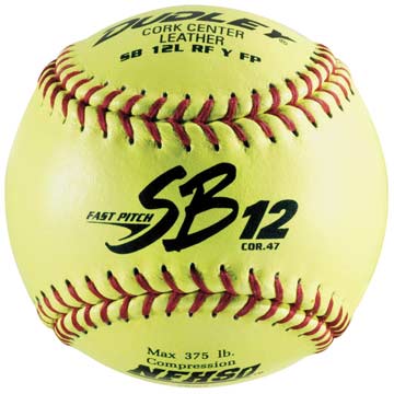Dudley NFHS 12" Yellow .47/375 Softball - Dozen Softball Softballs All