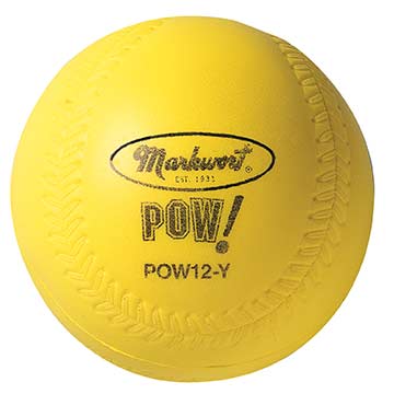 Pow! Ball Hi-Vis Optic Yellow 12" Softball - Dozen Exercise & Wellness Gym Equipment