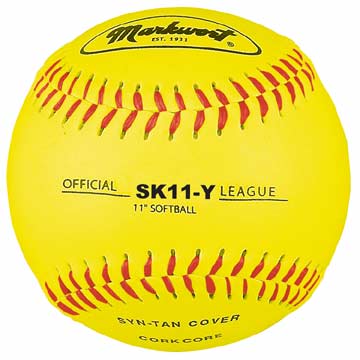 Markwort Yellow Synthetic 11" Softball - Dozen Softball Softballs All