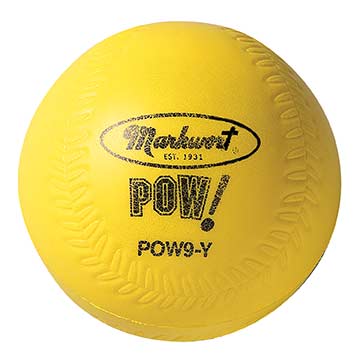 Pow! Ball Yellow 9" Baseball - Dozen Baseball Baseballs All