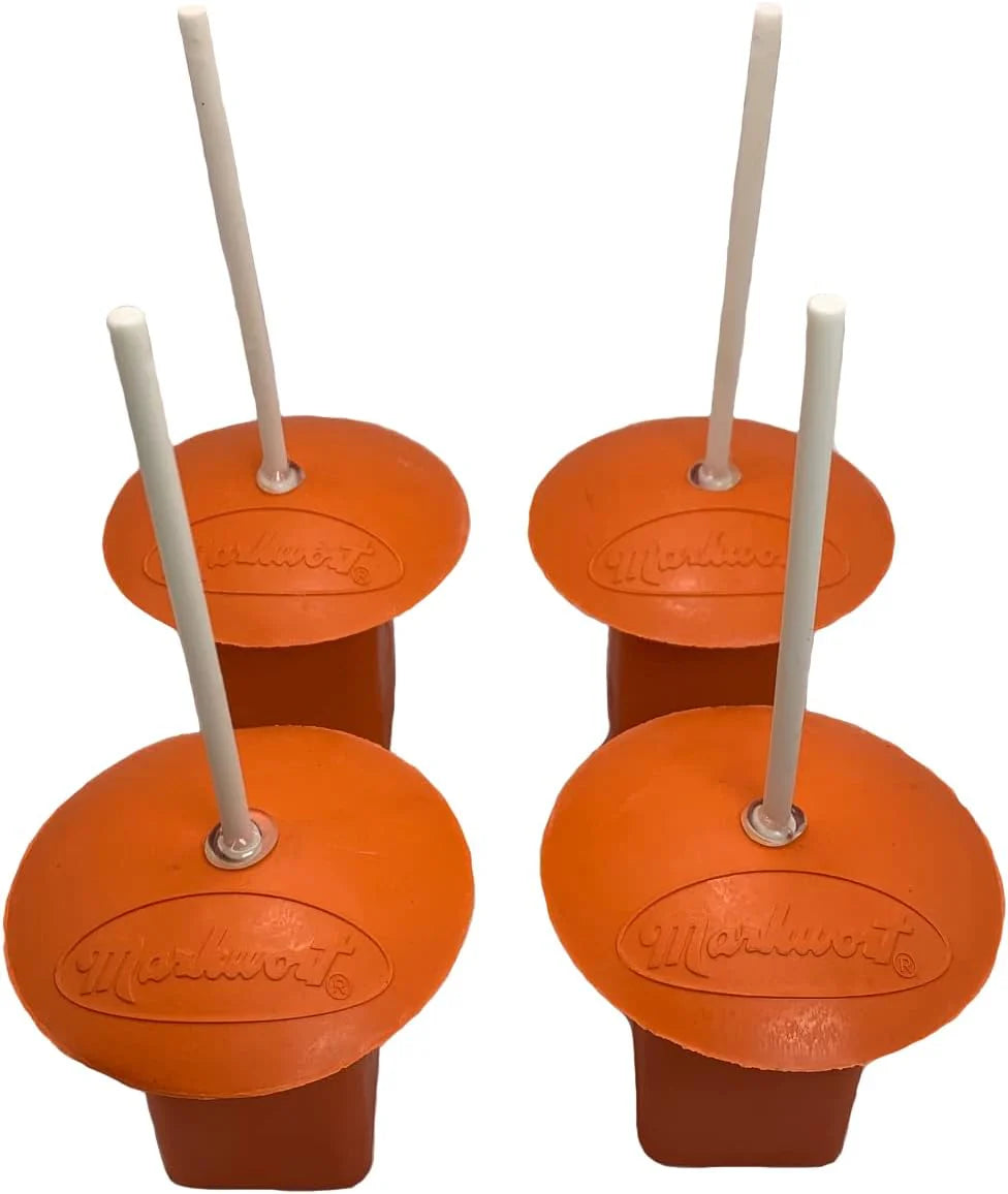 Markwort 4 Pack Orange Base Plugs With White Indicator Baseball Field Equipment All