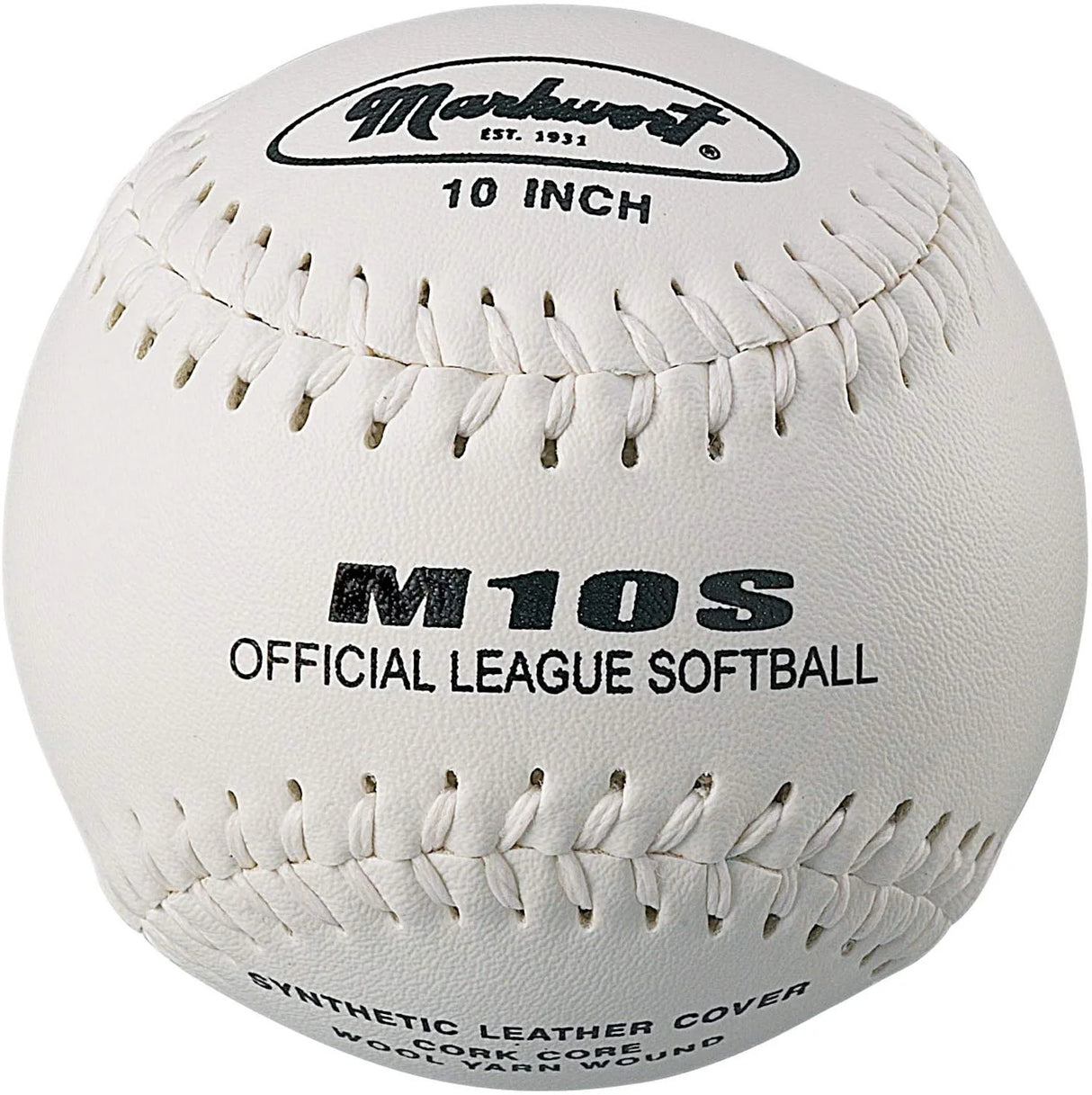 Markwort White Synthetic Cover 10" Softball - Dozen Softball Softballs All