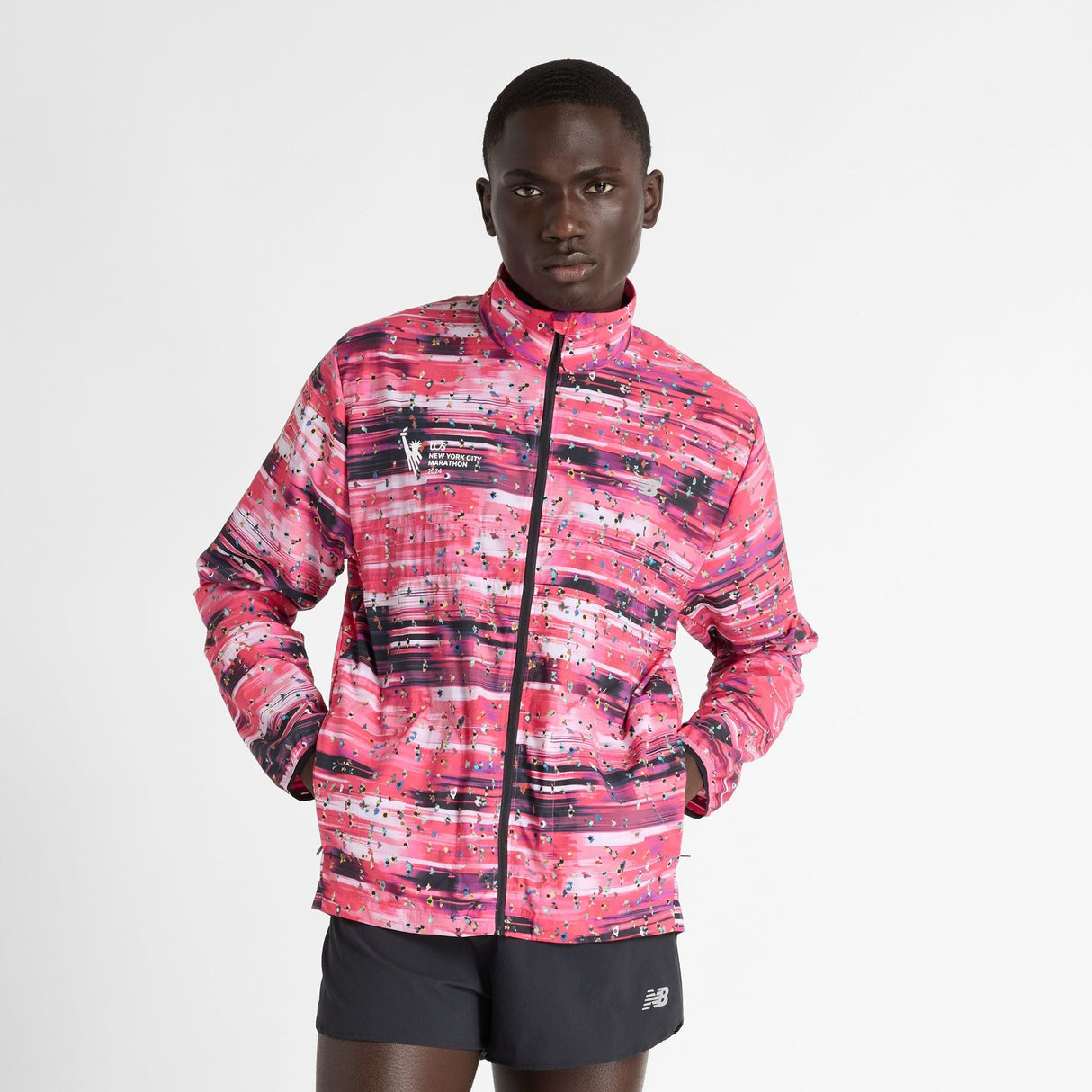 New Balance Men's NYC Marathon Printed Athletics Packable Jacket Mens Apparel Jackets & Vests