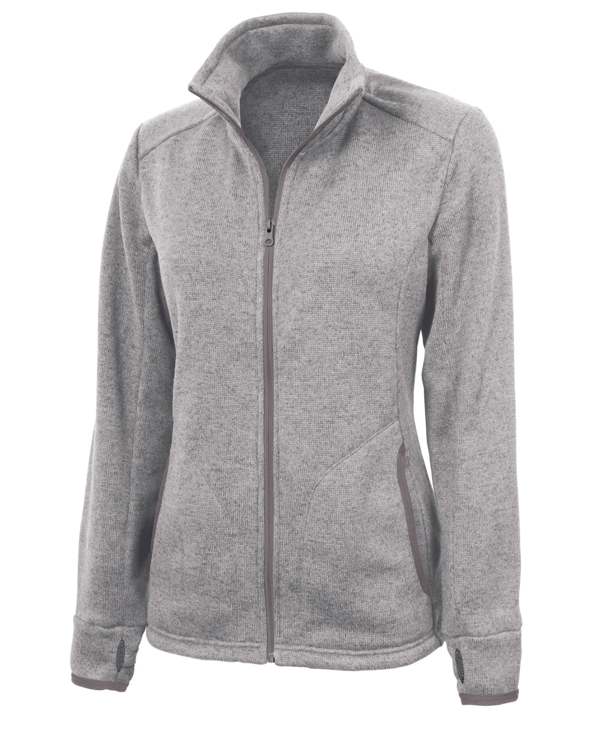Charles River Women's Heathered Fleece Jacket Womens Apparel Sweatshirts & Fleece