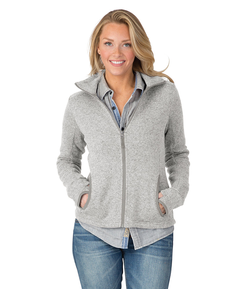 Charles River Women's Heathered Fleece Jacket Womens Apparel Sweatshirts & Fleece
