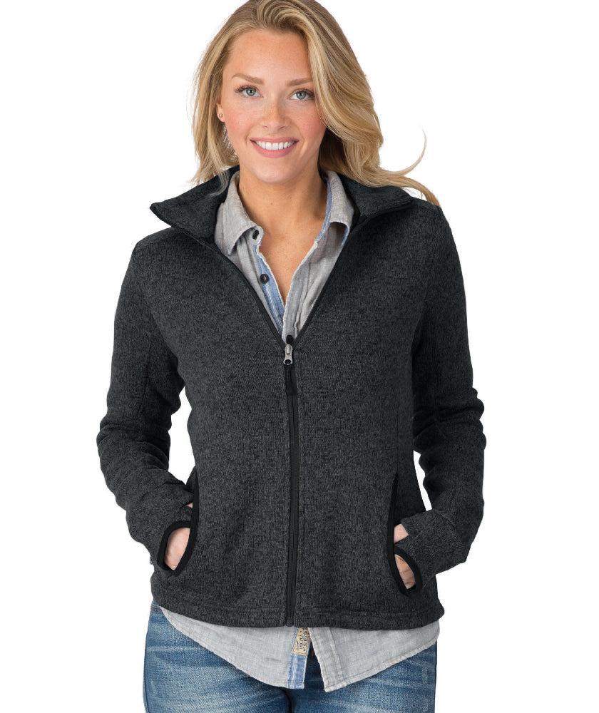 Charles River Women's Heathered Fleece Jacket Womens Apparel Sweatshirts & Fleece