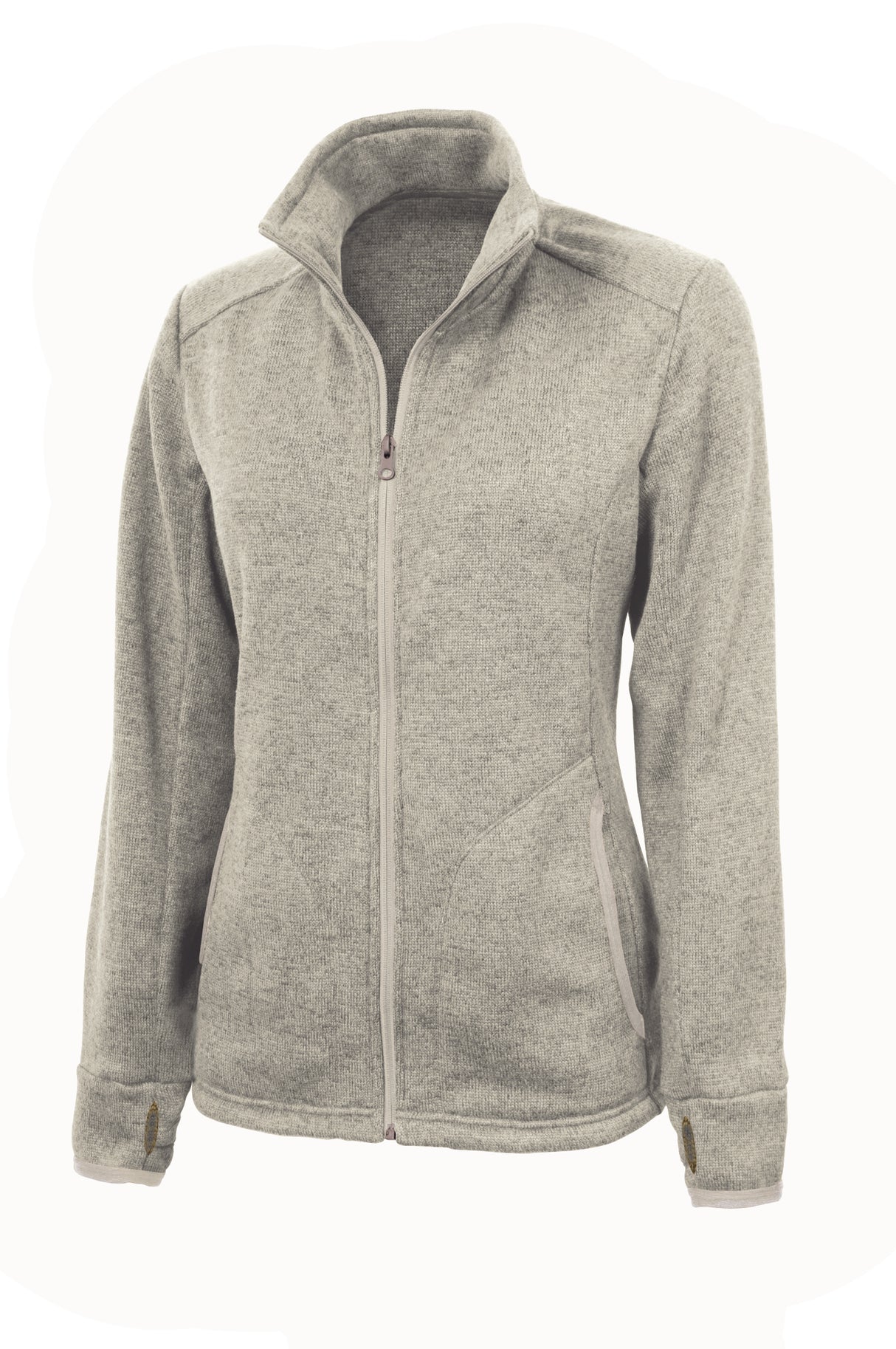 Charles River Women's Heathered Fleece Jacket Womens Apparel Sweatshirts & Fleece