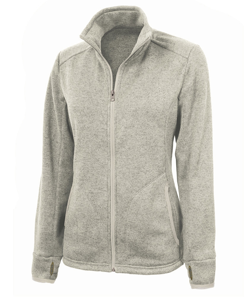 Charles River Women's Heathered Fleece Jacket Womens Apparel Sweatshirts & Fleece