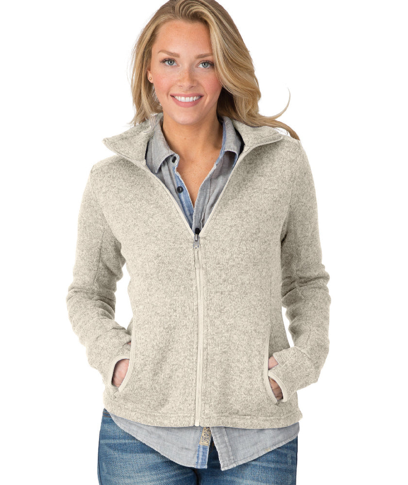 Charles River Women's Heathered Fleece Jacket Womens Apparel Sweatshirts & Fleece