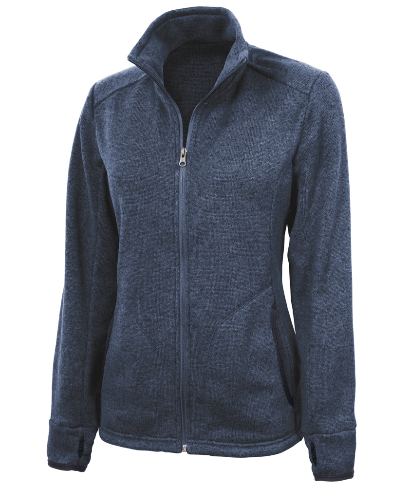 Charles River Women's Heathered Fleece Jacket Womens Apparel Sweatshirts & Fleece