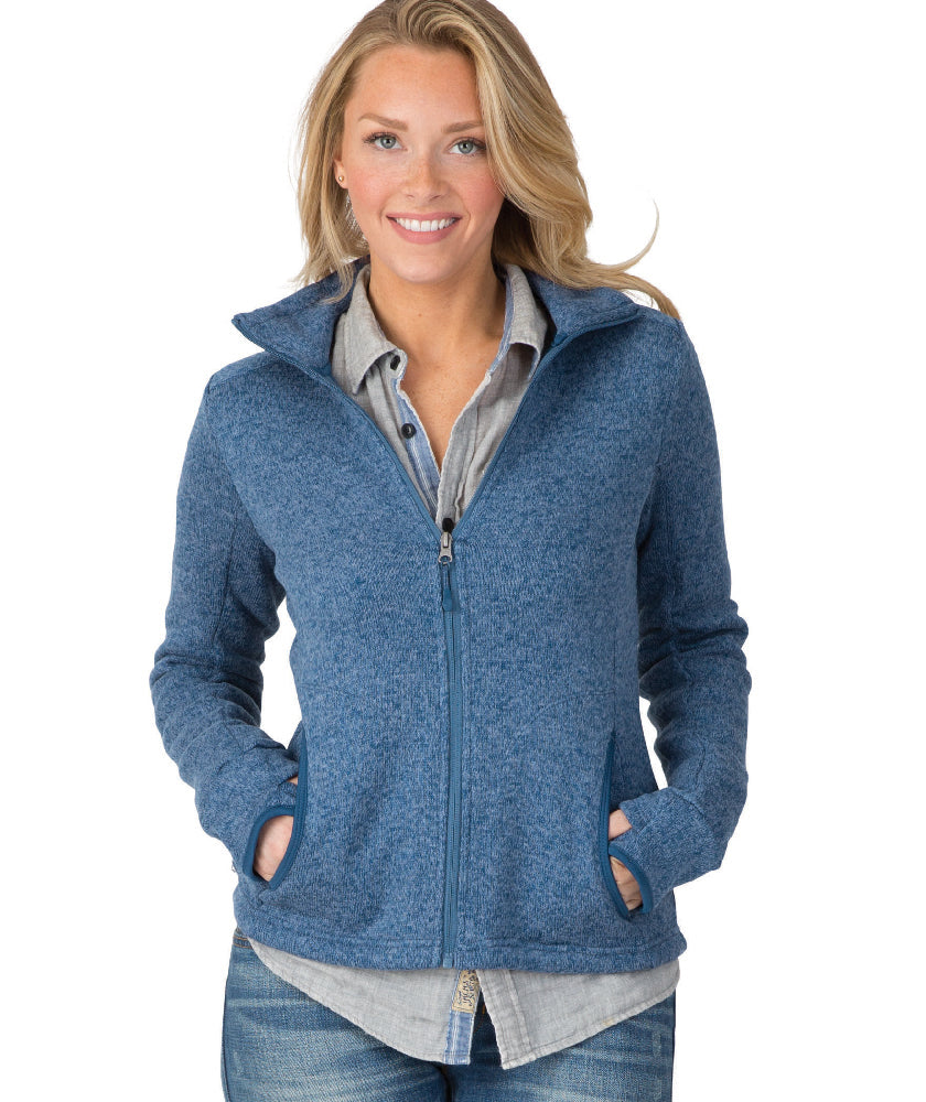 Charles River Women's Heathered Fleece Jacket Womens Apparel Sweatshirts & Fleece