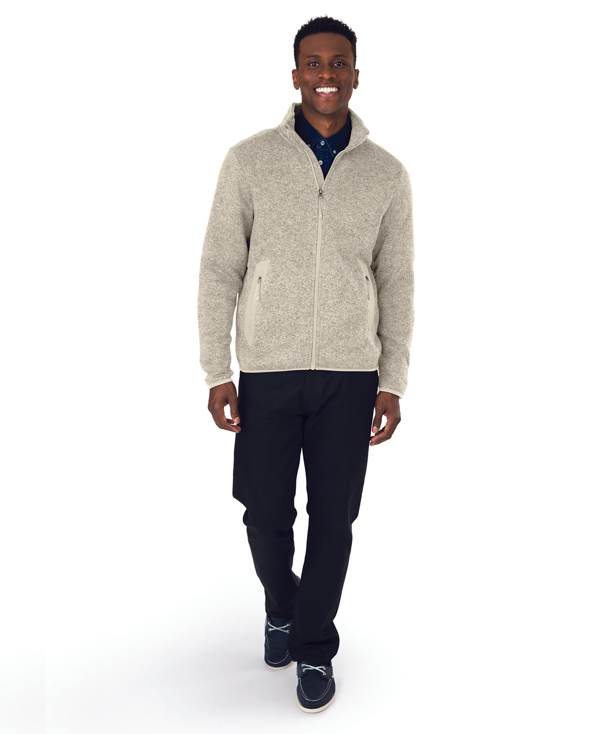Charles River Men's Heathered Fleece Jacket Mens Apparel Sweatshirts & Fleece
