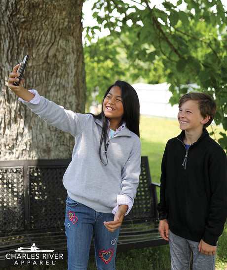 Charles River Youth Crosswind Quarter Zip Sweatshirt Youth Apparel Hoodies & Sweatshirts