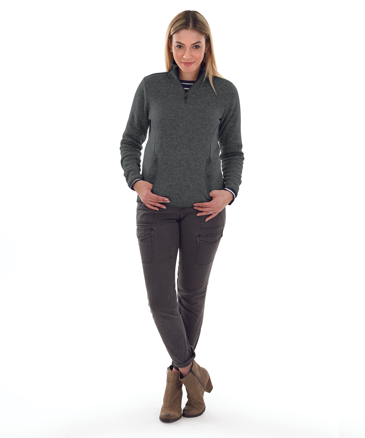 Charles River Women's Heathered Fleece Pullover Womens Apparel Sweatshirts & Fleece