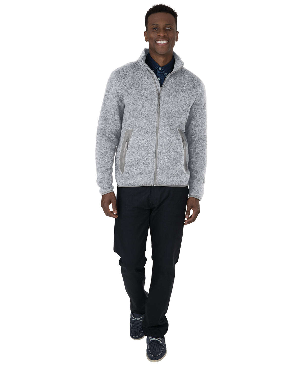 Charles River Men's Heathered Fleece Jacket Mens Apparel Sweatshirts & Fleece