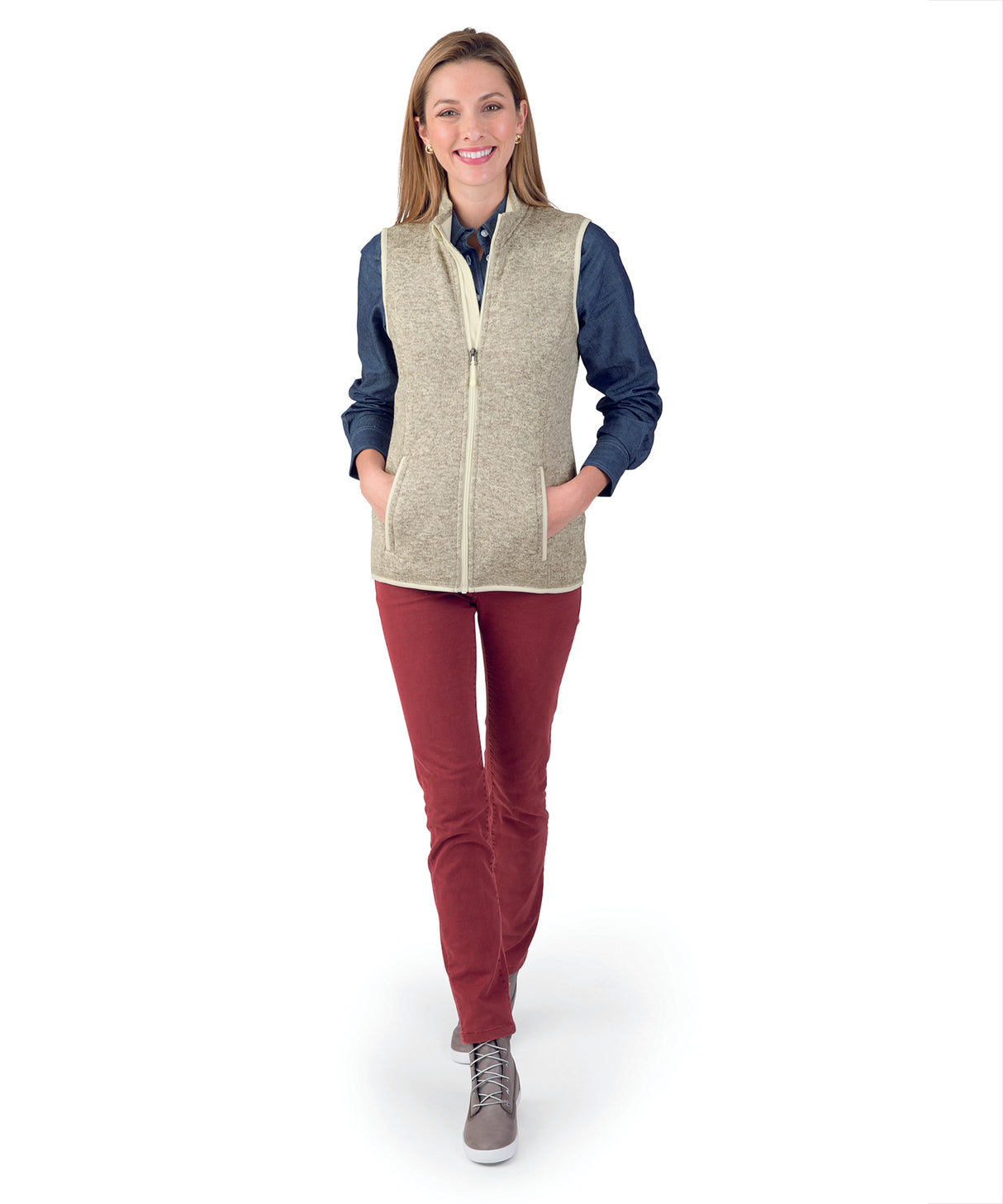 Charles River Women's Pacific Heathered Vest Womens Apparel Jackets & Vests