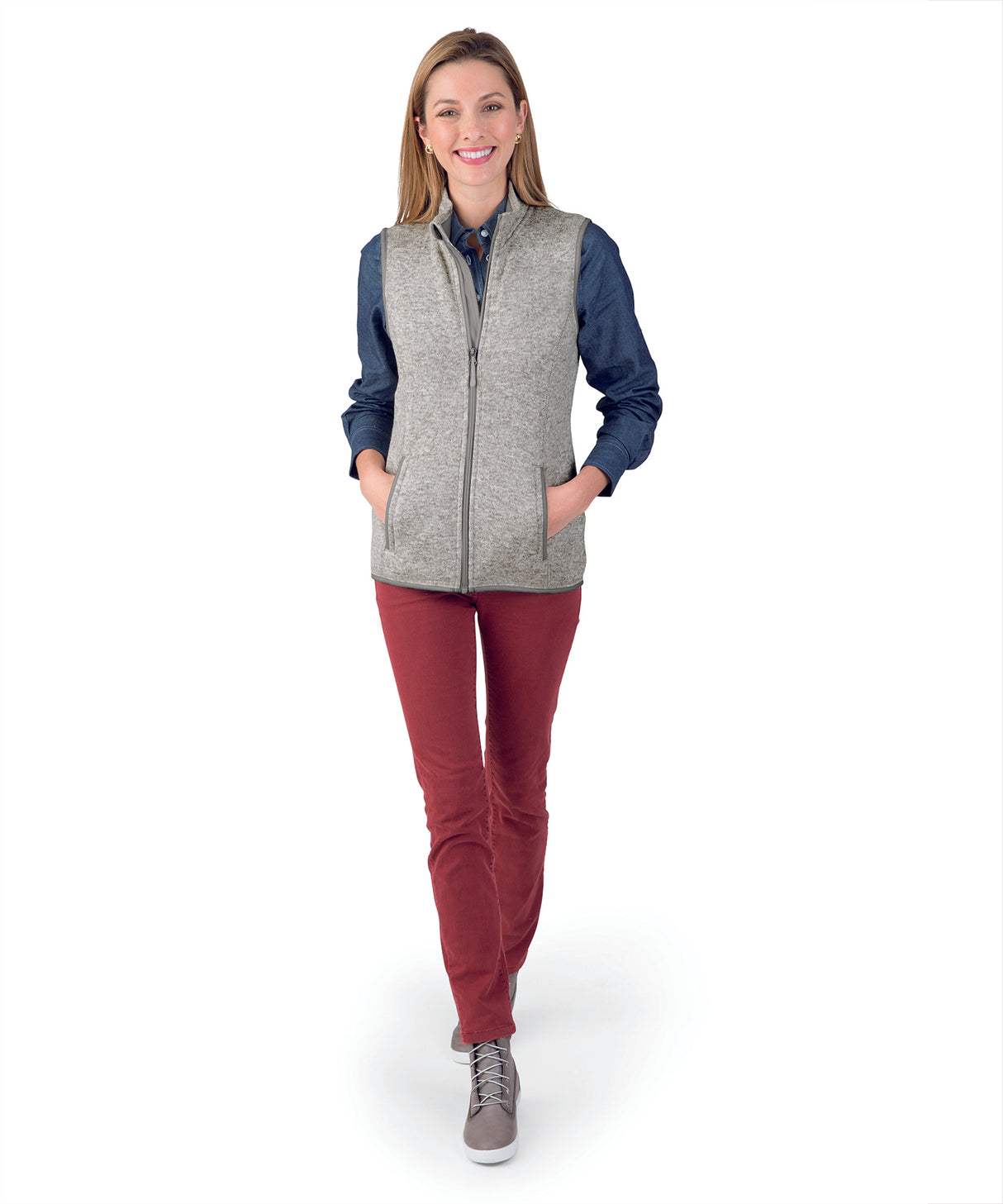 Charles River Women's Pacific Heathered Vest Womens Apparel Jackets & Vests