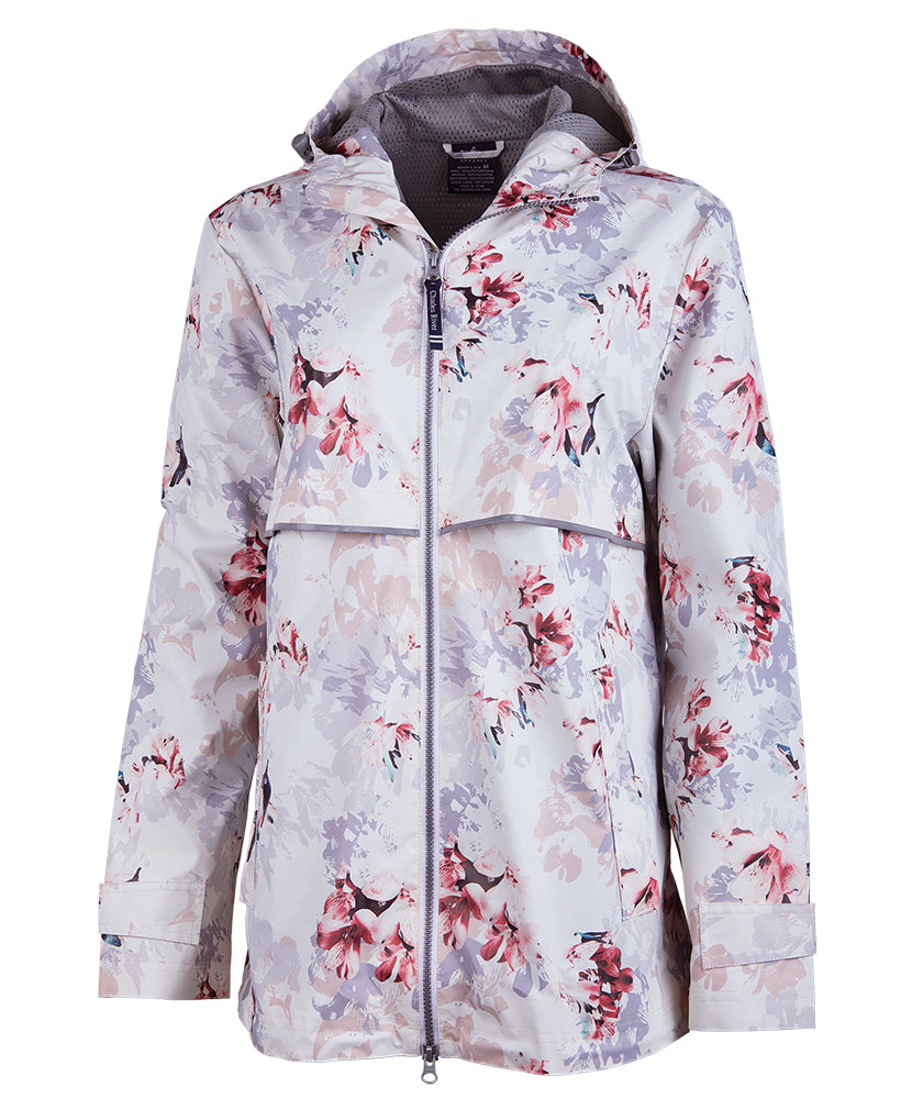 Charles River Women's New Englander Floral Printed Rain Jacket Womens Apparel Jackets & Vests