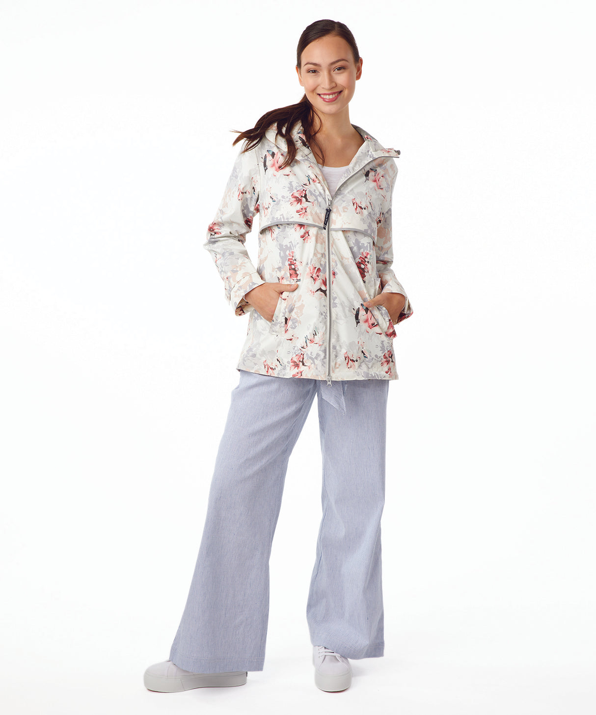 Charles River Women's New Englander Floral Printed Rain Jacket Womens Apparel Jackets & Vests