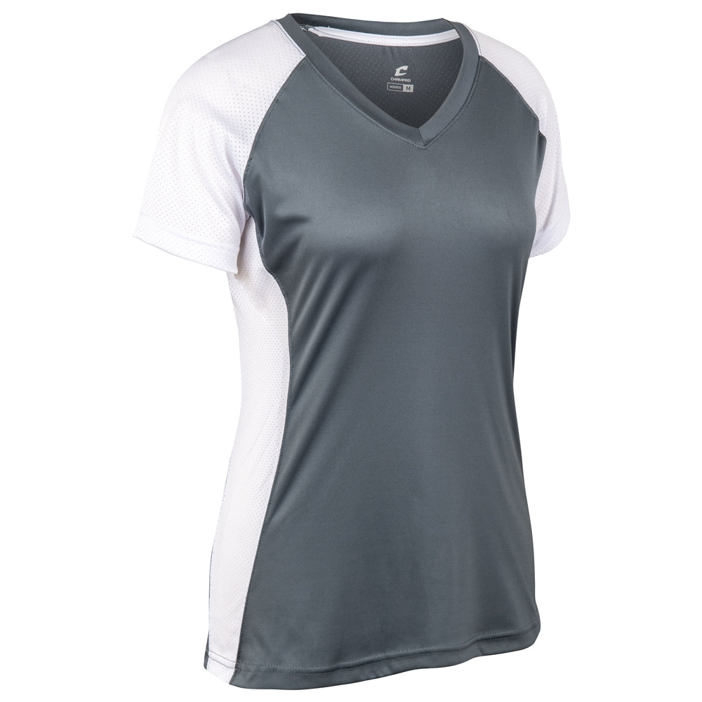 Champro Girl's Infinite V-Neck Short Sleeve Softball Jersey-1