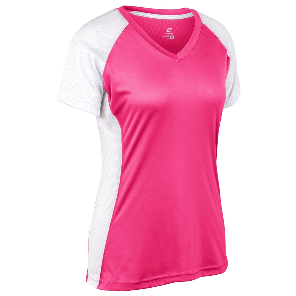 Champro Girl's Infinite V-Neck Short Sleeve Softball Jersey-1