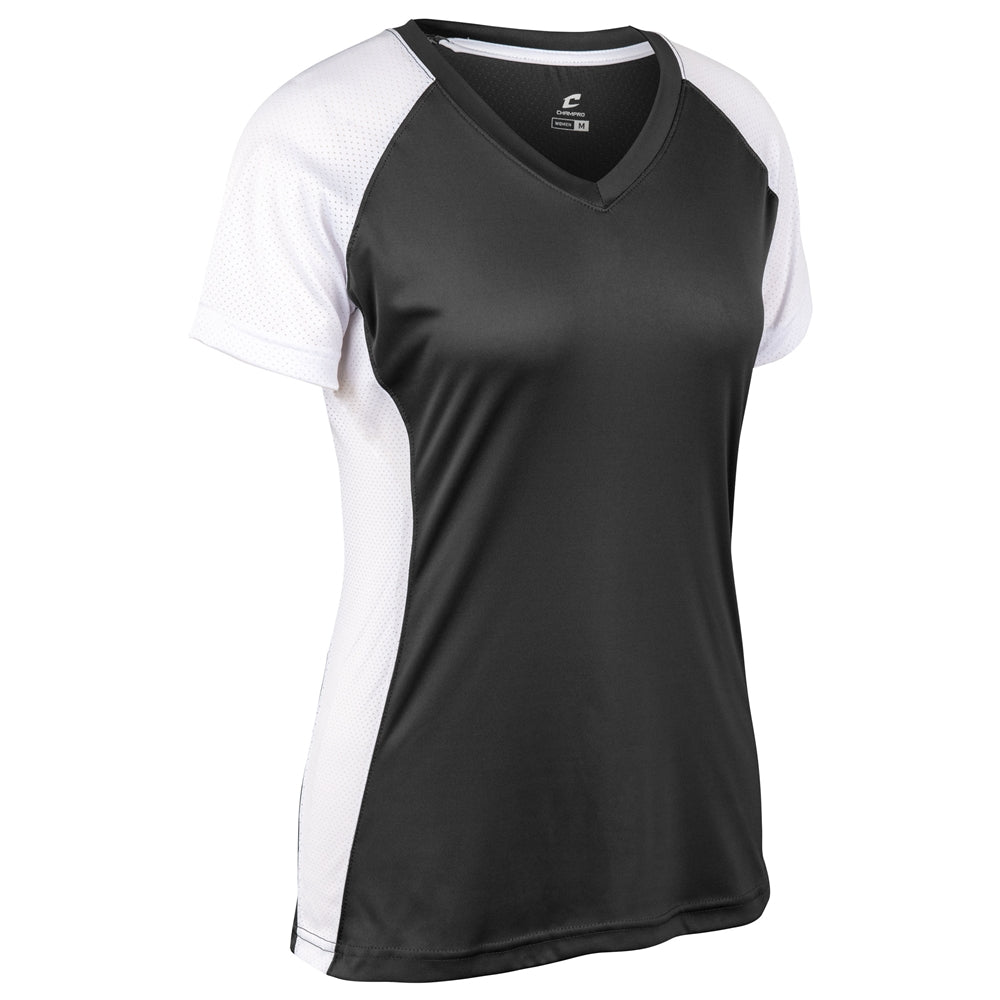 Champro Girl's Infinite V-Neck Short Sleeve Softball Jersey-1