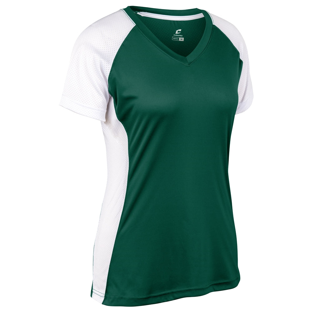 Champro Girl's Infinite V-Neck Short Sleeve Softball Jersey-1