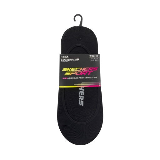 Skechers Women's 4 Pack Non Terry Microfiber Liner Unisex Accessories Socks