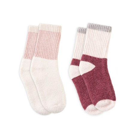 Lemon Women's 2 Pack Ribbed Sweater Top Quarter Crew Socks Unisex Accessories Socks