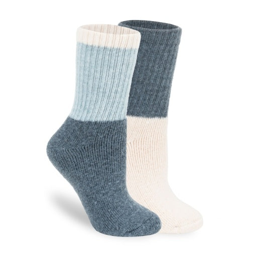 Lemon Women's 2 Pack Ribbed Sweater Top Quarter Crew Socks Unisex Accessories Socks