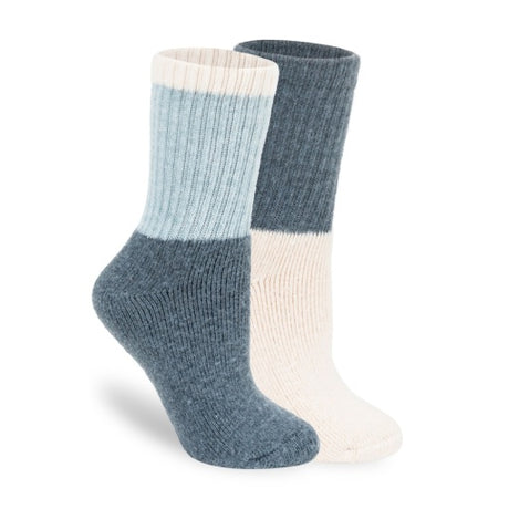 Lemon Women's 2 Pack Ribbed Sweater Top Quarter Crew Socks Unisex Accessories Socks