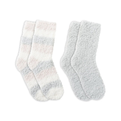 Lemon Women's 2 Pack Stripe Furr Foam Crew Sock Unisex Accessories Socks