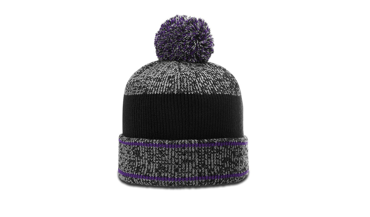 Richardson Heather Beanie with Cuff & Pom Unisex Accessories Hats & Caps