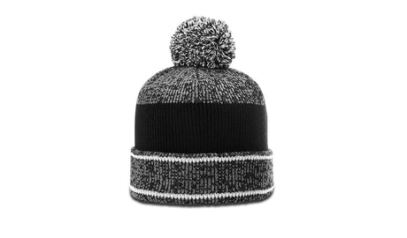 Richardson Heather Beanie with Cuff & Pom Unisex Accessories Hats & Caps