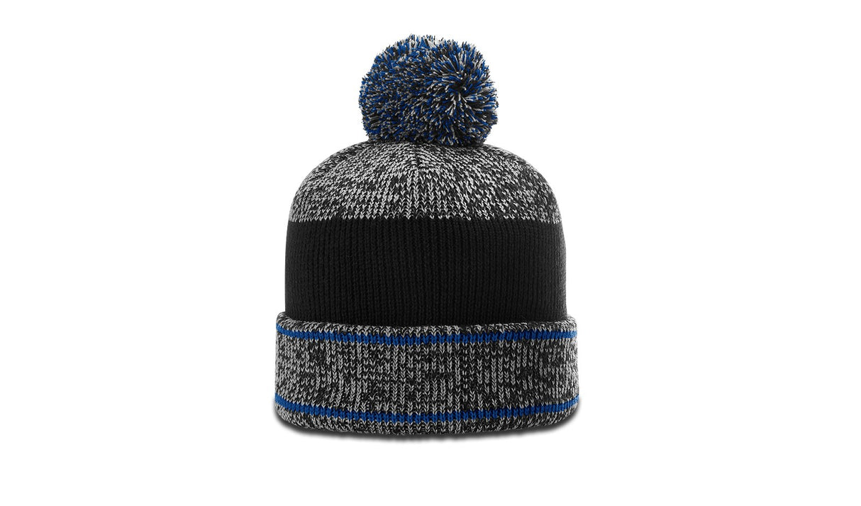 Richardson Heather Beanie with Cuff & Pom Unisex Accessories Hats & Caps