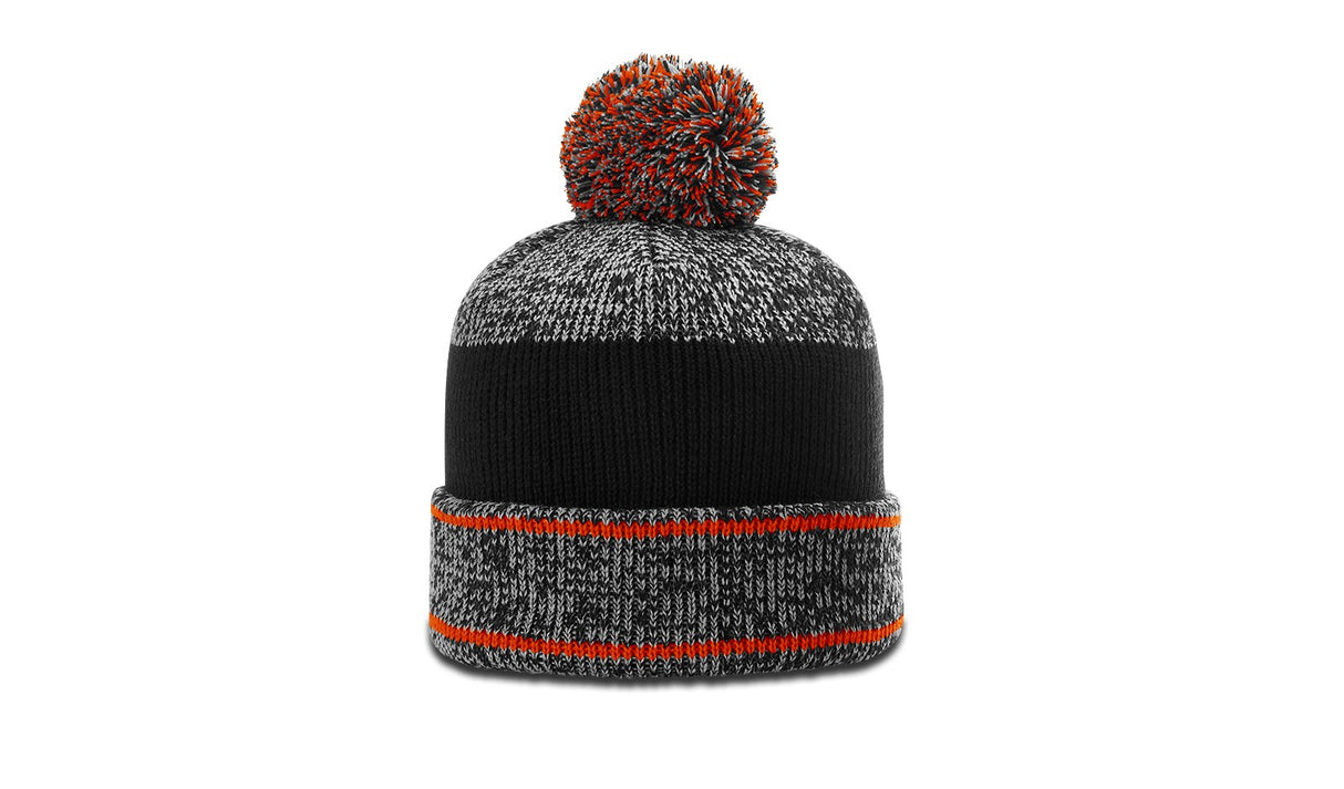 Richardson Heather Beanie with Cuff & Pom Unisex Accessories Hats & Caps