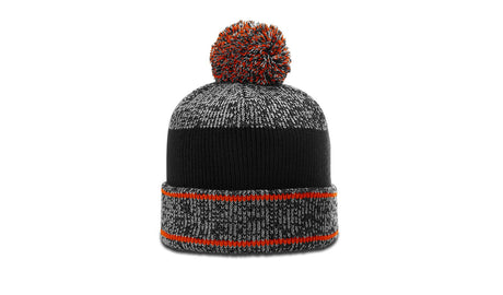 Richardson Heather Beanie with Cuff & Pom Unisex Accessories Hats & Caps