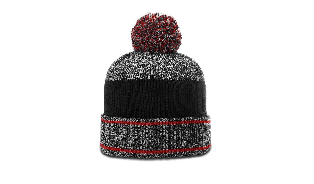 Richardson Heather Beanie with Cuff & Pom Unisex Accessories Hats & Caps