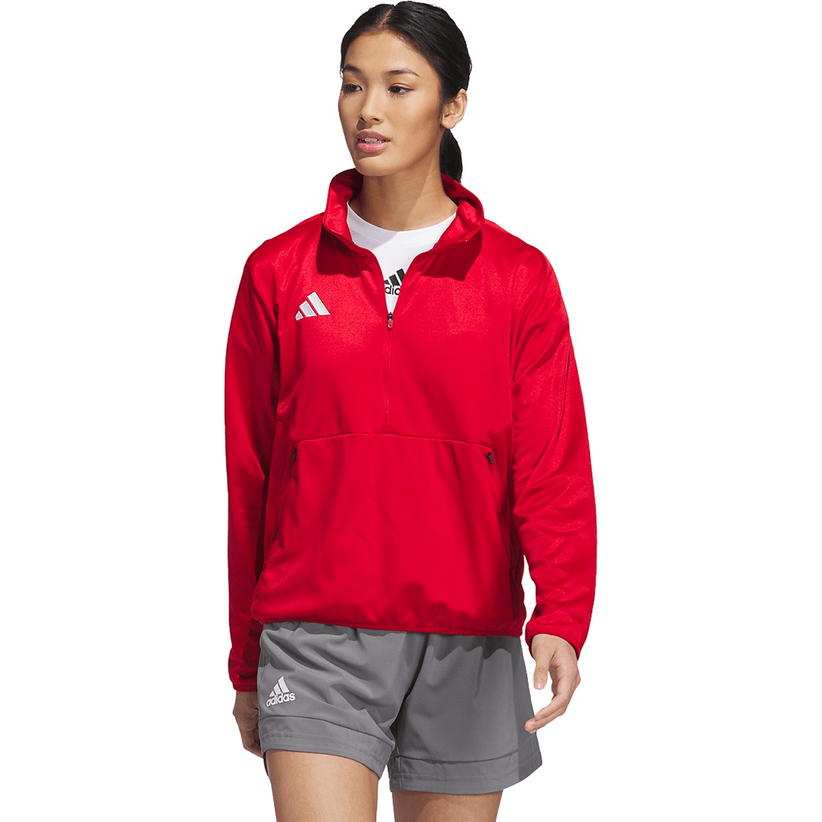 adidas Women's Sideline Knit 1/4 Zip Jacket Womens Apparel Sweatshirts & Fleece