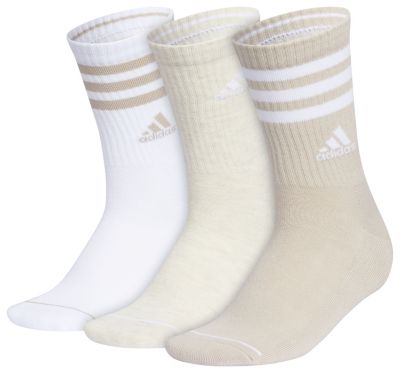 adidas Women's Cushioned 3-Stripe 3.0 3-Pack Crew Socks Unisex Accessories Socks