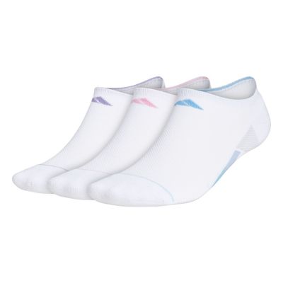 adidas Women's Superlite Stripe 3 3-Pack No Show Socks Unisex Accessories Socks